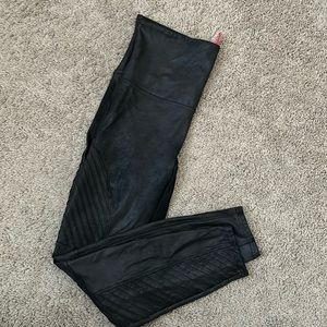 Spanx Faux Leather Moto Leggings